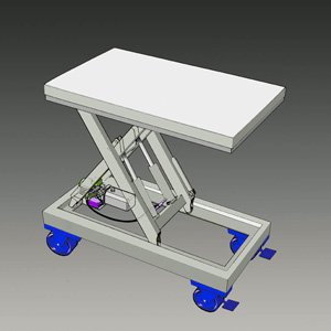 Scissor lift table on Wheels